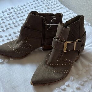 Aldo Studded Brown Ankle Boots